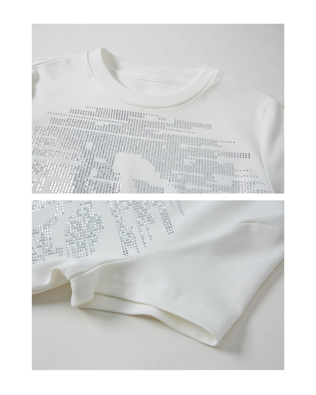 Rhinestone Girl Face T-shirt　TP038