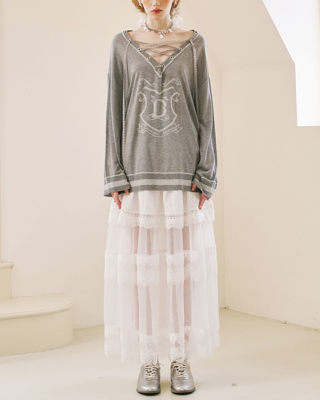 Sheer Lace Long Skirt　BT028