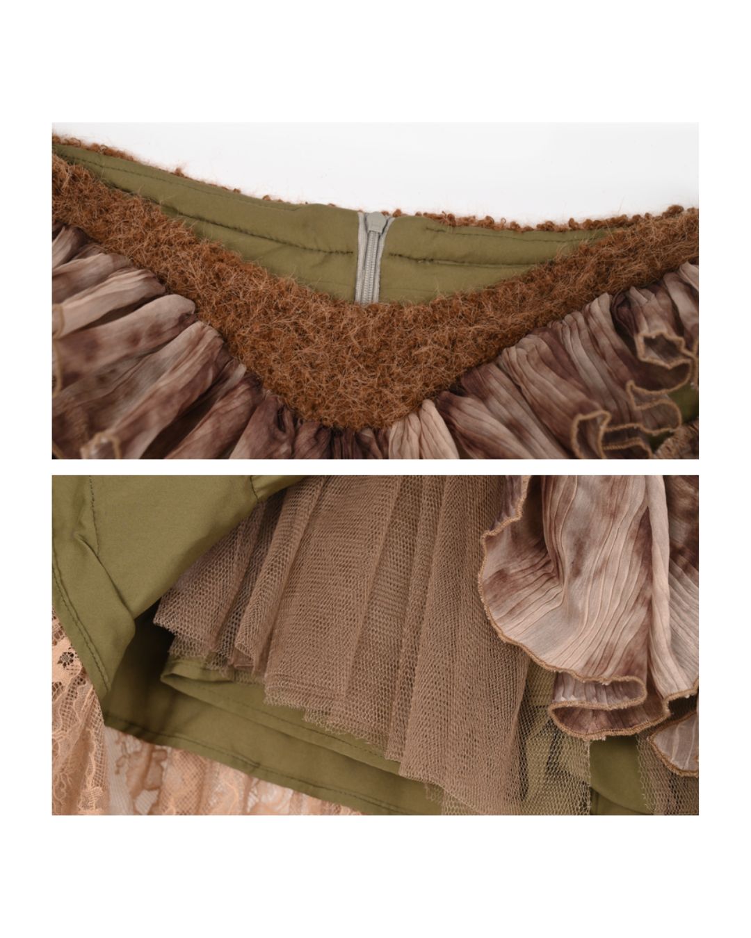 Pleated Tulle Mini Skirt　BT023