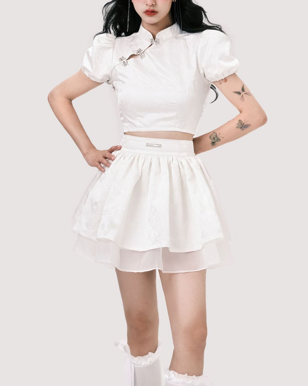 Chinese Puff Sleeve Butterfly Tops　TP019