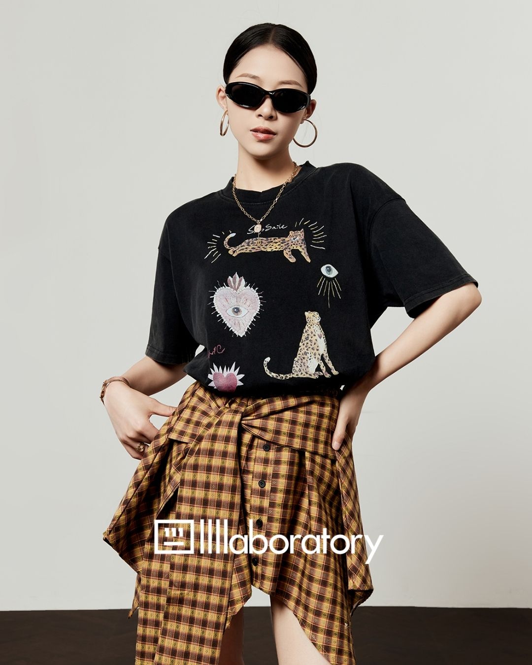 Multi-print Oversized T-shirt　TP057