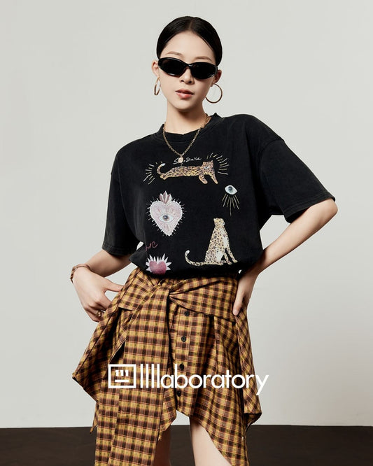 Multi-print Oversized T-shirt　TP057