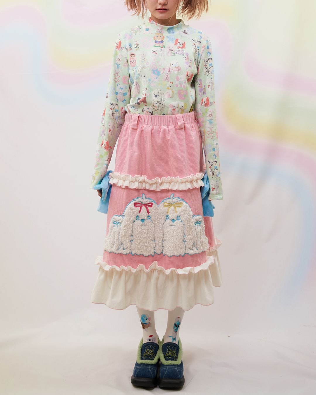 Frill Corduroy Skirt　BT022