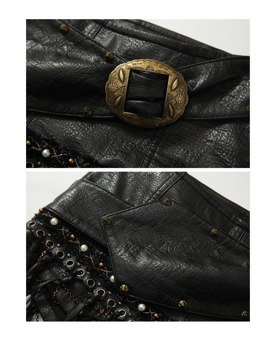 Leather Metal Fringe Hot Pants　BT030