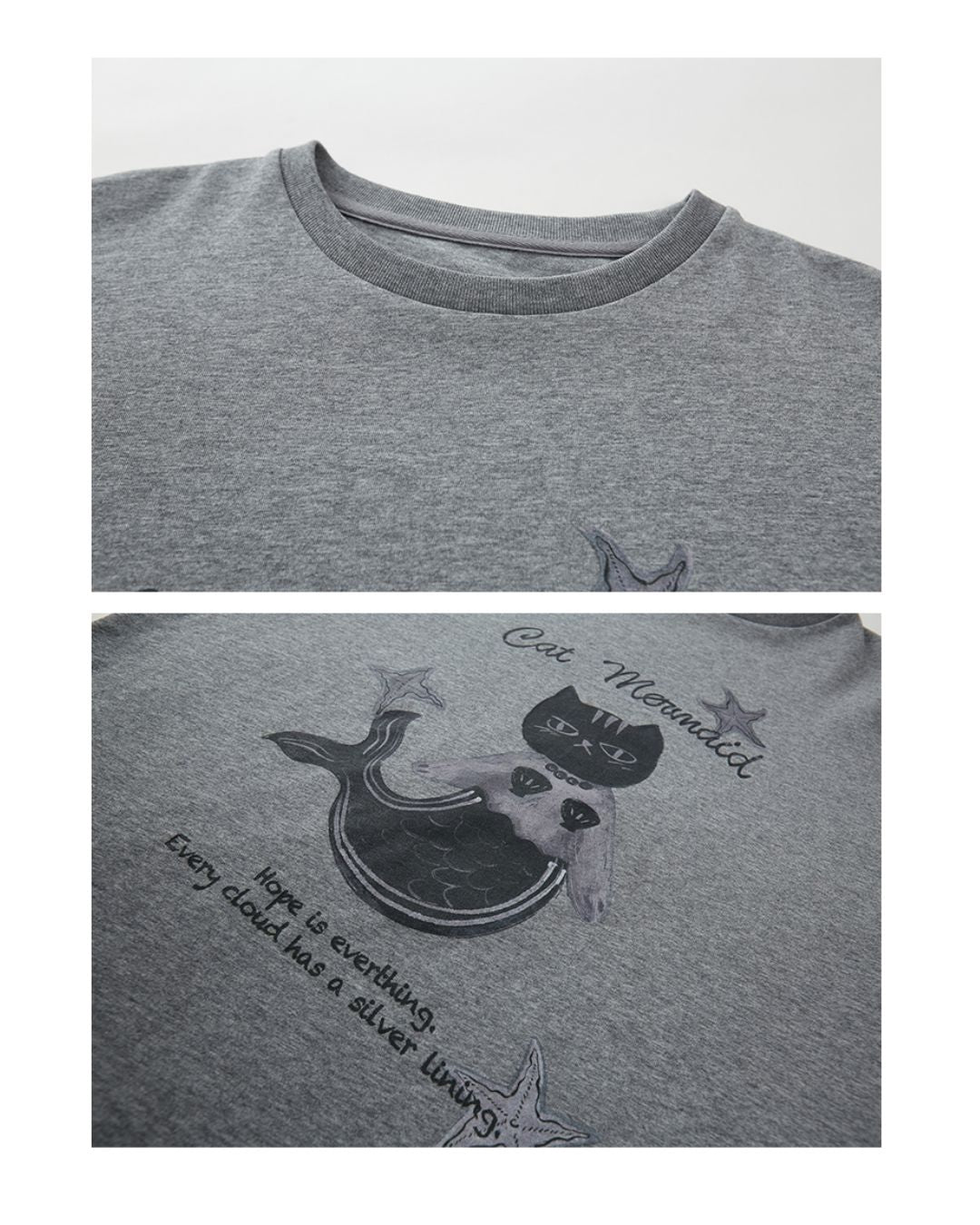Mermaid Cat Layered T-shirt　TP037