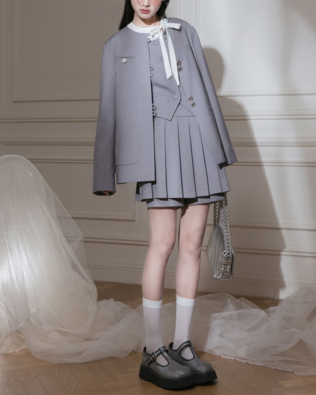 Chinese Style Jacket & Grey Two-piece　TP023