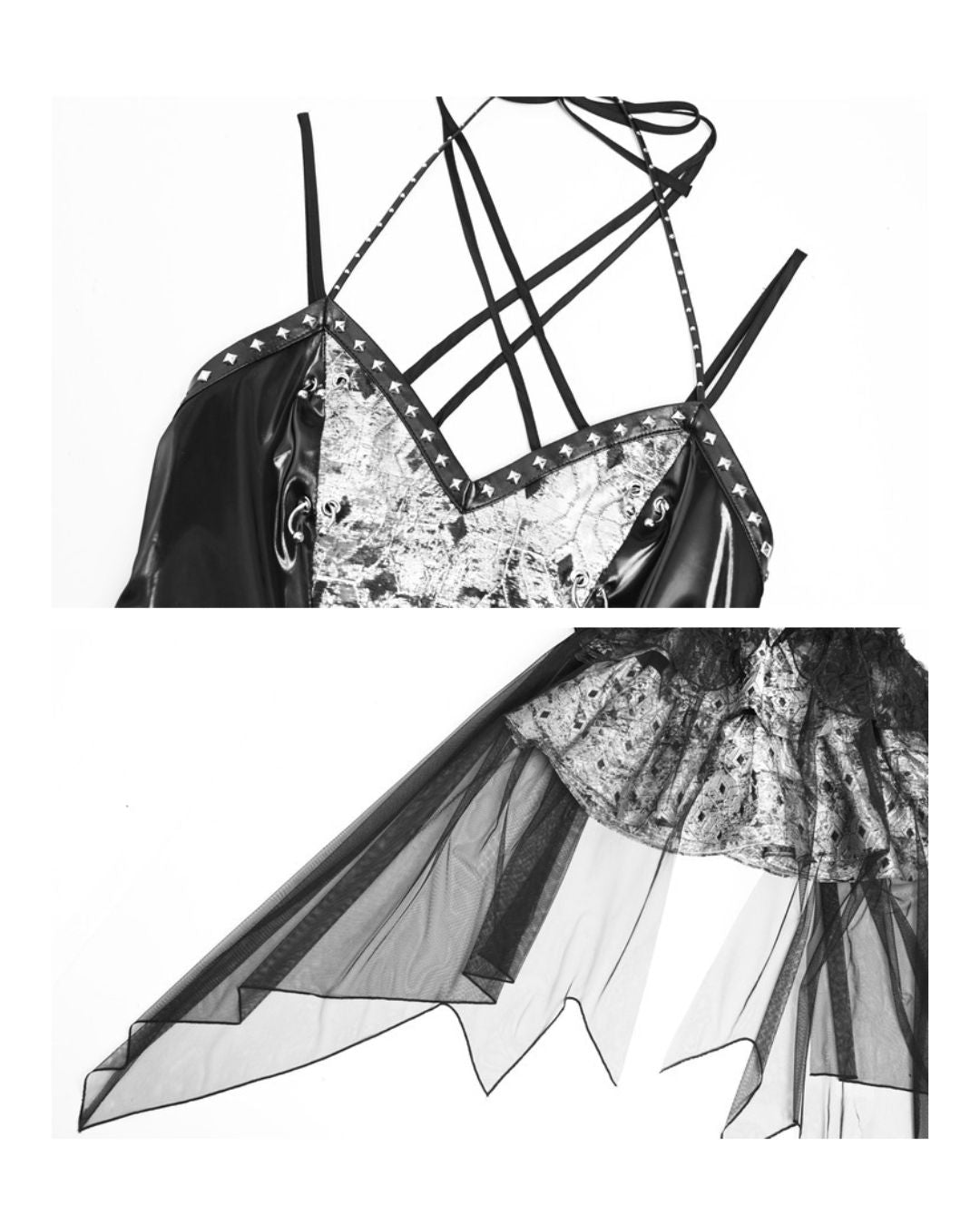 Gothic Draped Dress One-piece　DR012