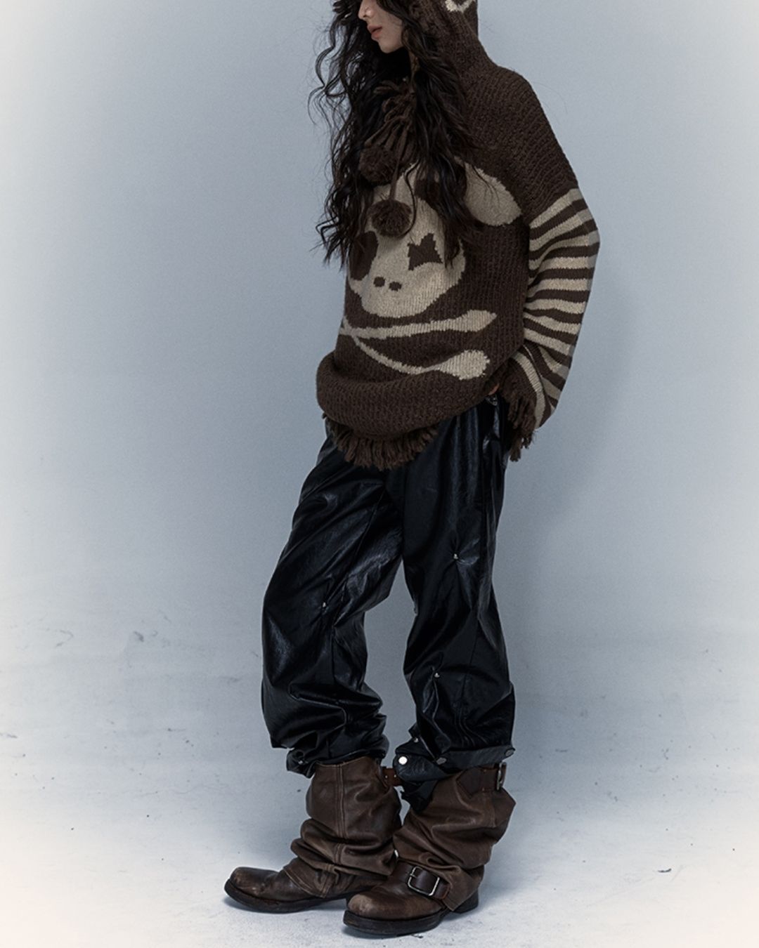 Skull Rabbit Hooded Knit　TP010