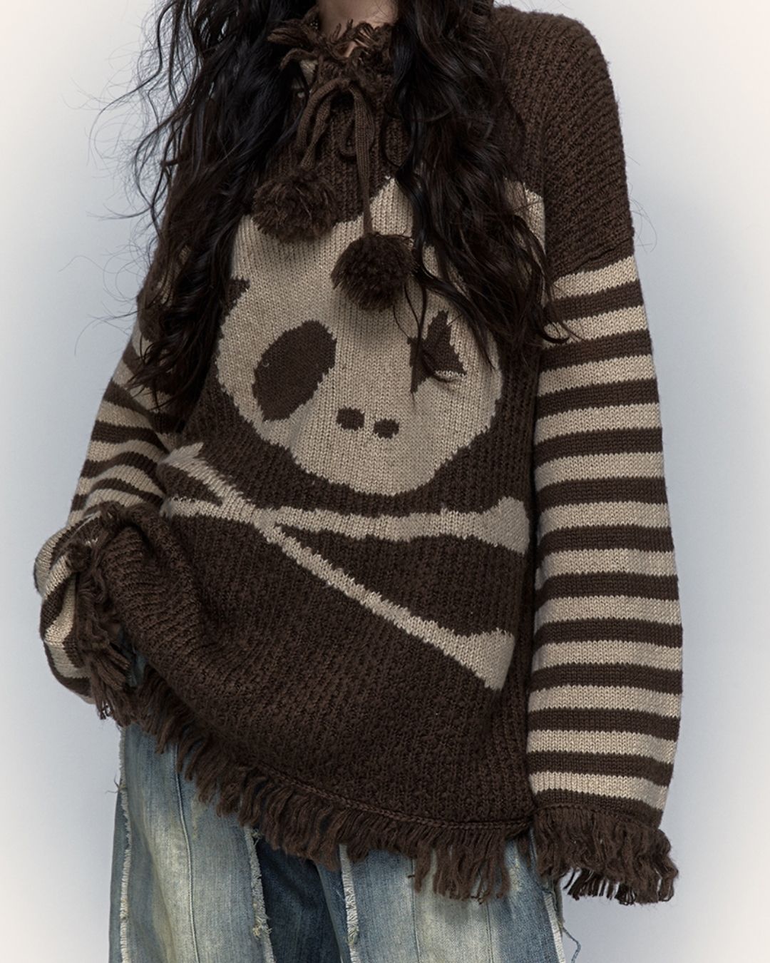 Skull Rabbit Hooded Knit　TP010