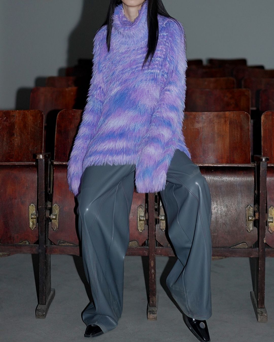 Wide Straight Leather Pants　BT020