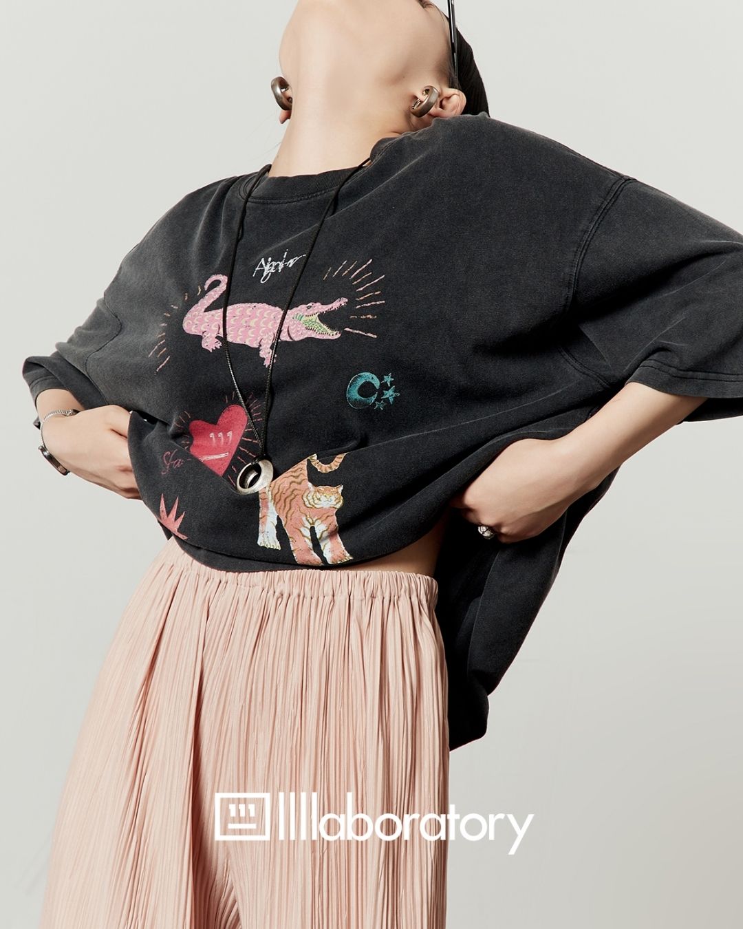 Multi-print Oversized T-shirt　TP057