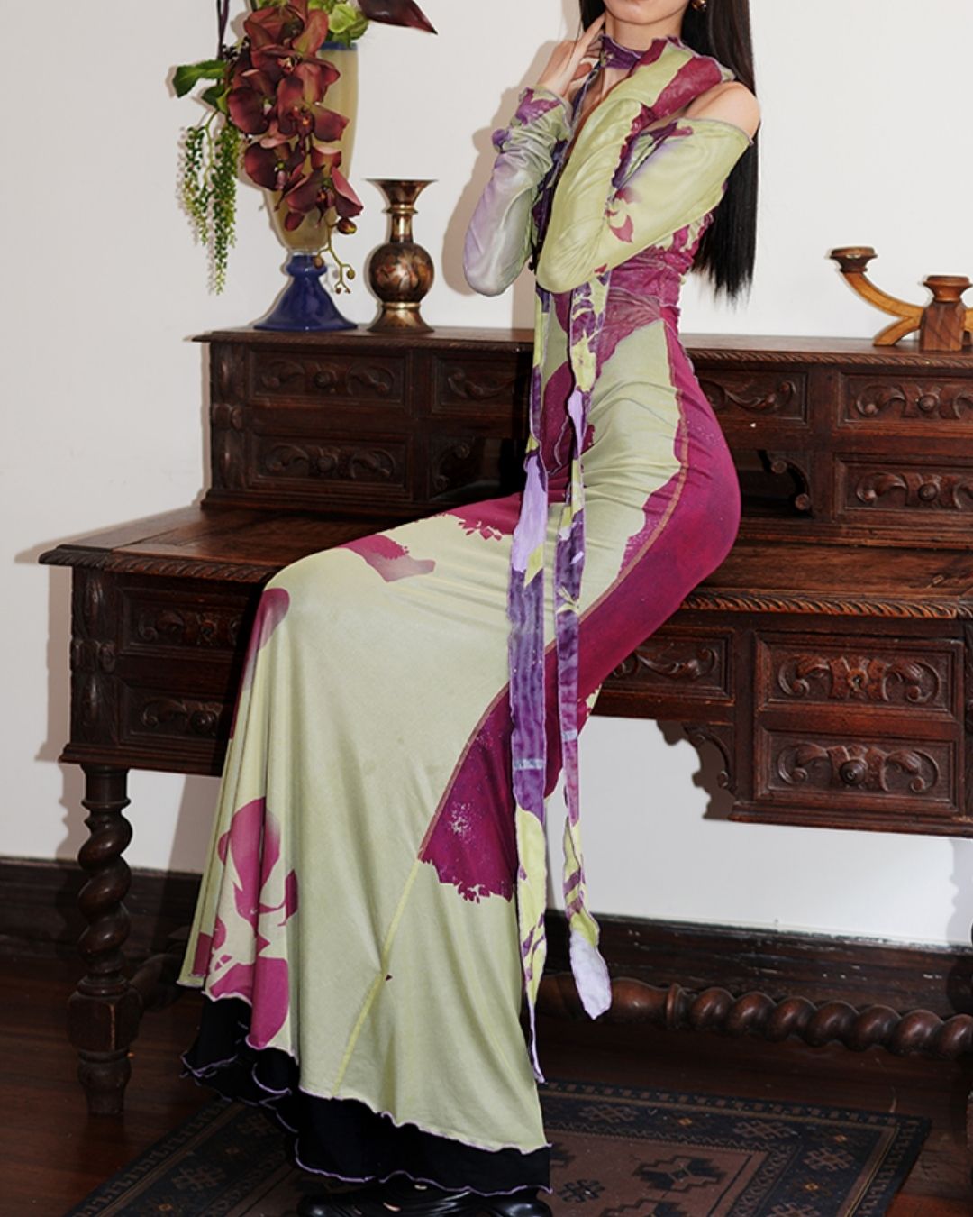 Chinese Mermaid 2-way Long Dress　DR017