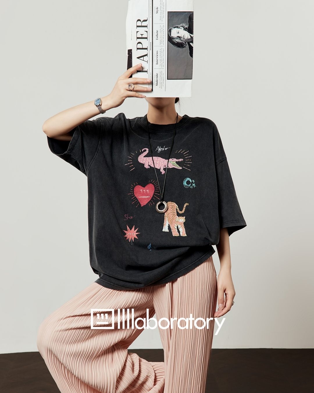 Multi-print Oversized T-shirt　TP057