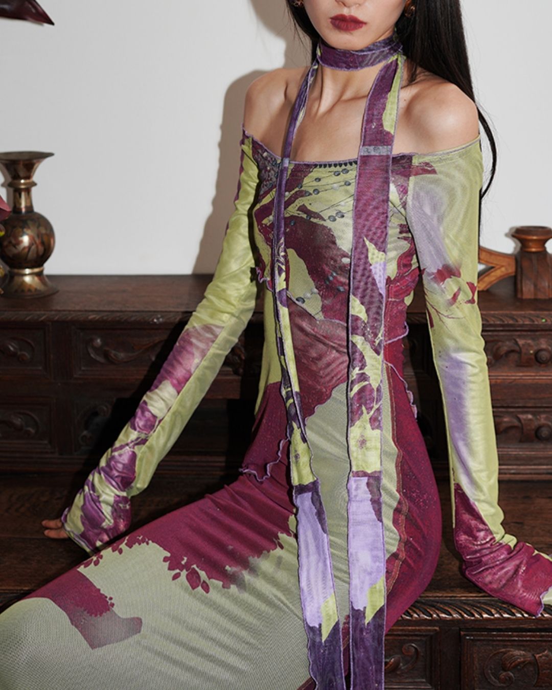 Chinese Mermaid 2-way Long Dress　DR017