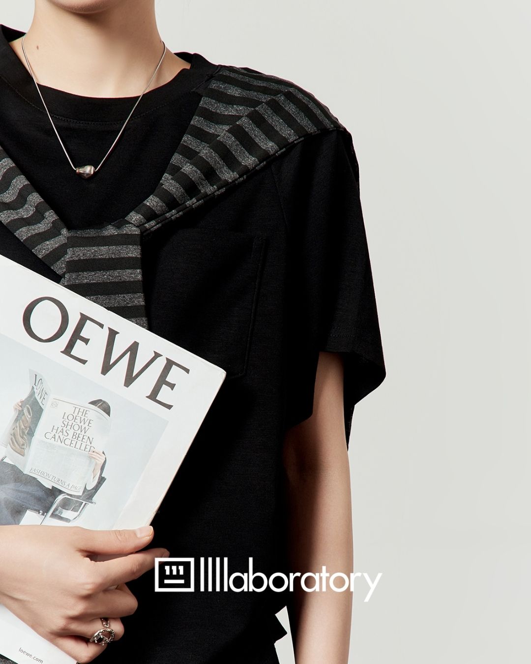 Loose T-shirt & Shorts & Border Shawl Set　TP073