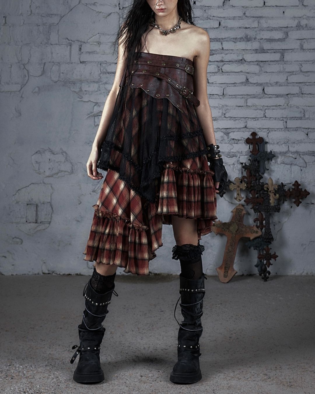 2-way Bare Top Asymmetrical Skirt　BT029