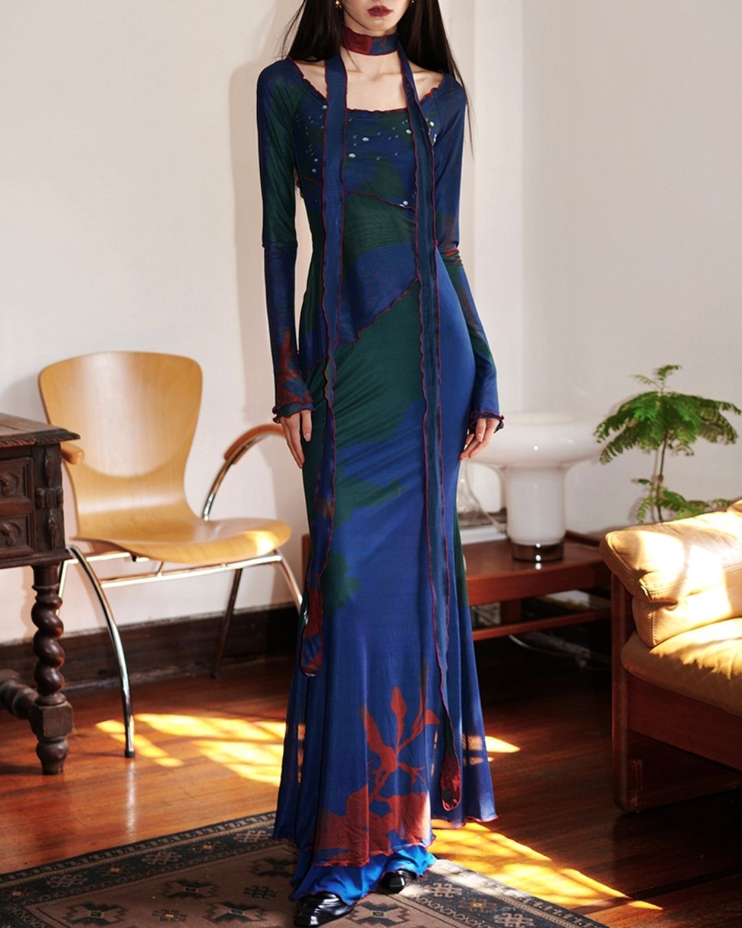 Chinese Mermaid 2-way Long Dress　DR017