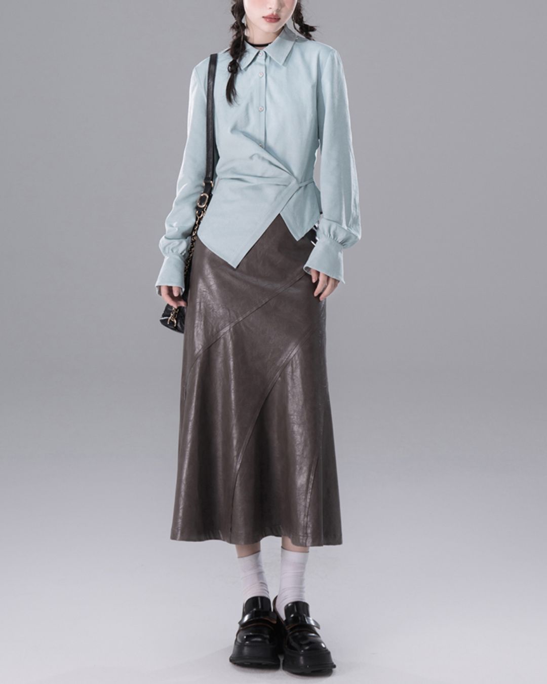 Asymmetrical Wrap Shirt　TP047