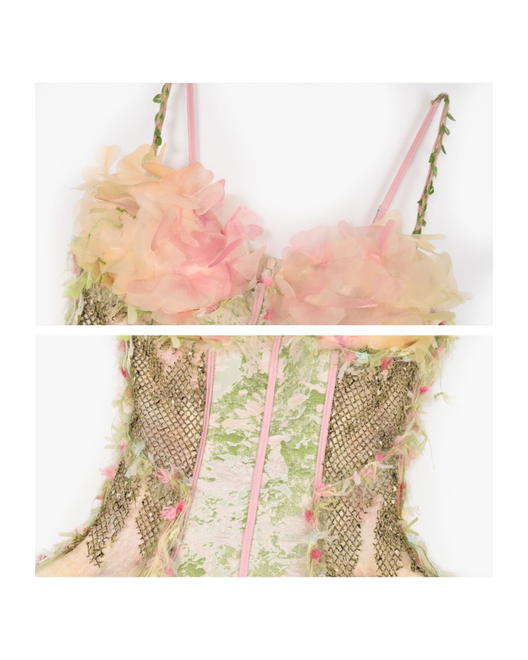 Petal Design Corset And Organza Mini Dress　DR031