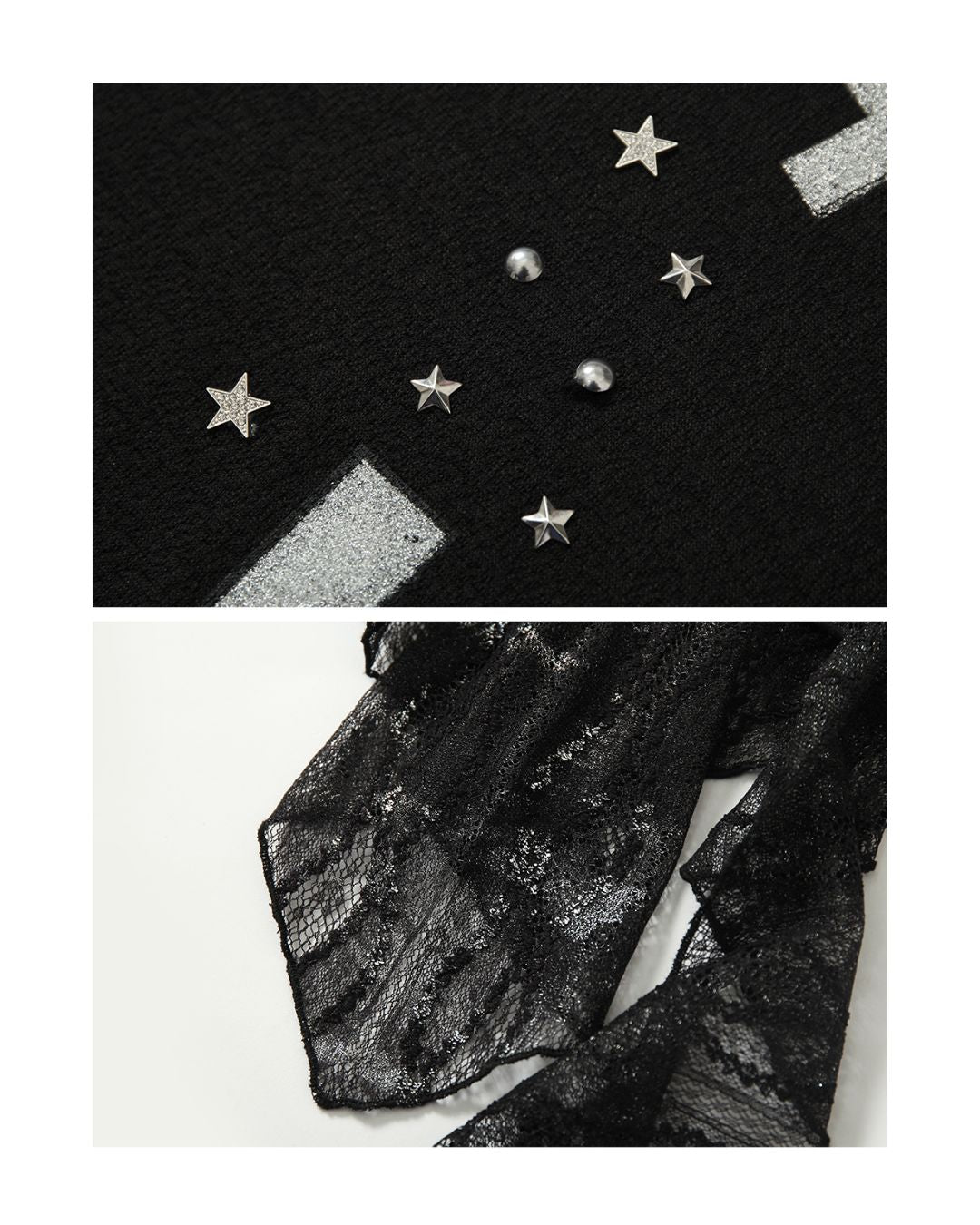 Cut-out Cross Stud Design T-shirt　TP040