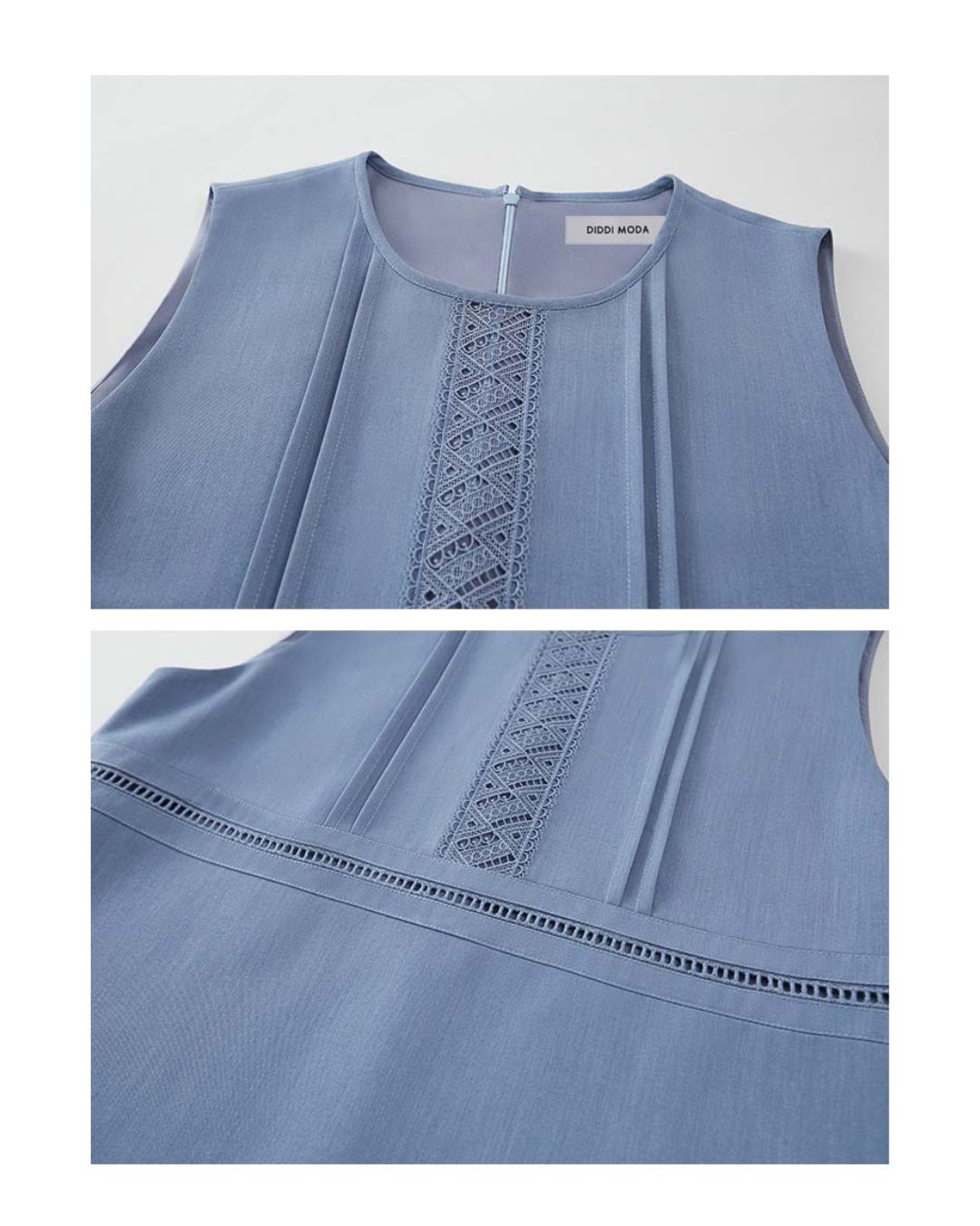 Lace Stitch Sleeveless Mini Dress　DR035