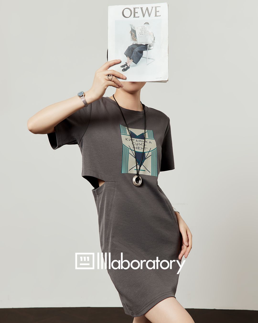 Side-open T-shirt Dress　DR044