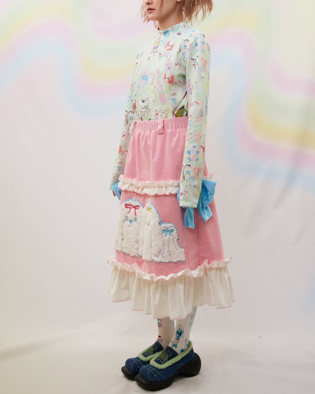 Frill Corduroy Skirt　BT022