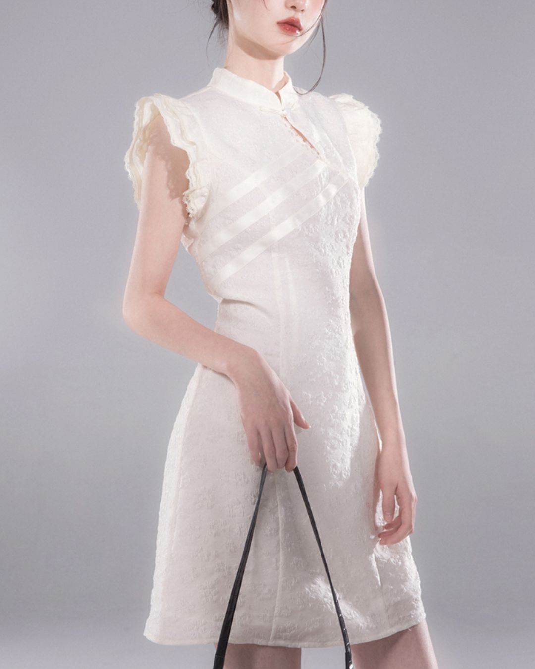 French Sleeve Floral Chinese Dress　DR040