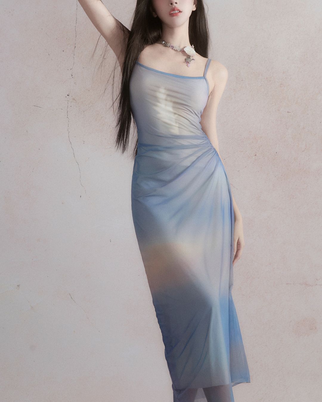 Gradient Color Sheer Cami Dress　DR021