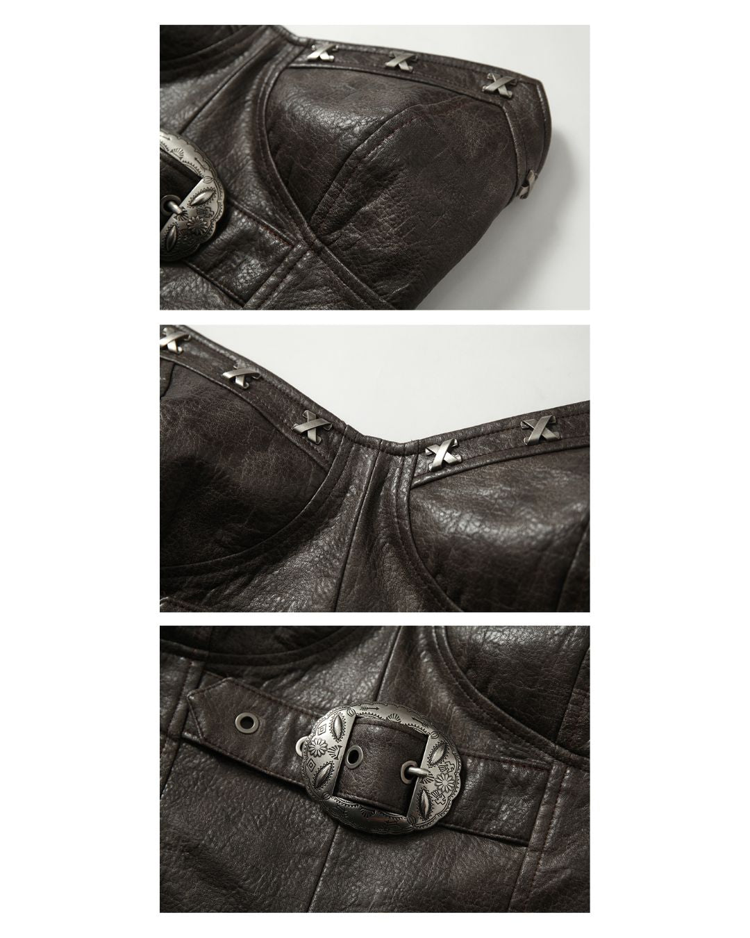 Metal Belt Leather Tube Top　TP045