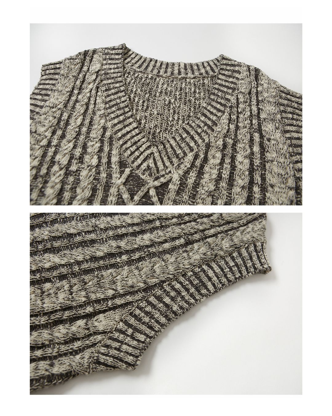 V-neck Cable Knit Vest　TP004