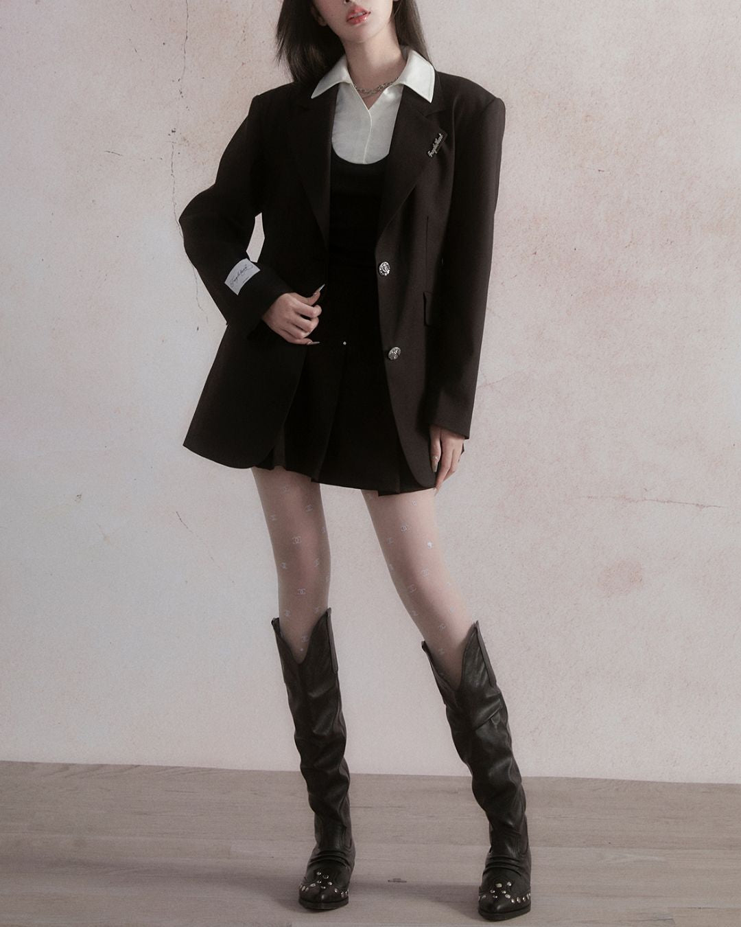 Shirt Layered Cropped Top　TP025