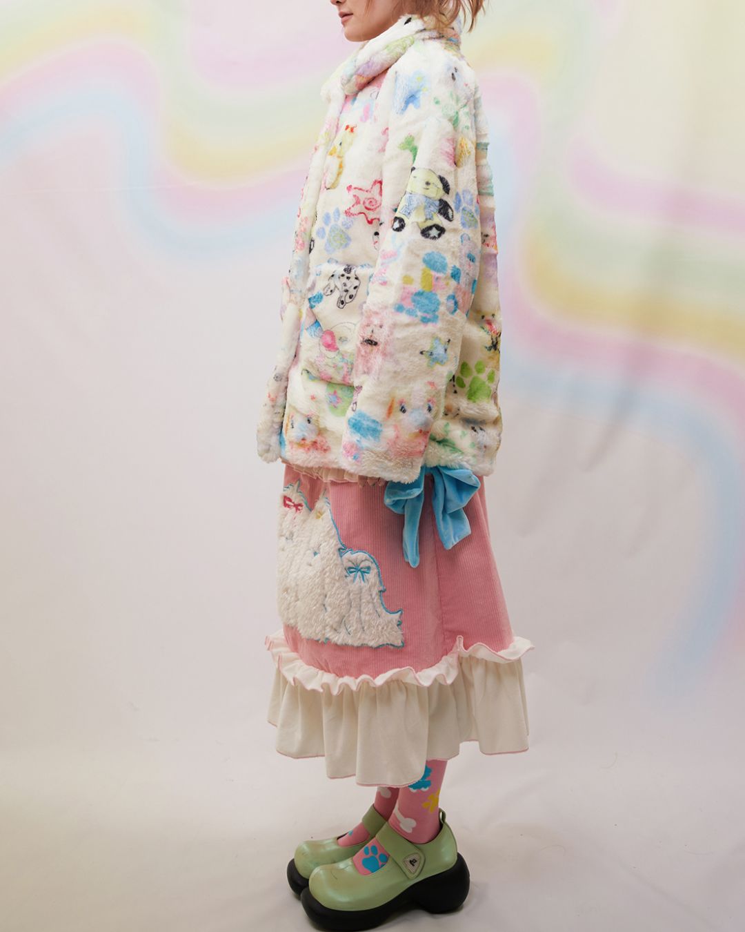 Printed Furry Jacket　OT005