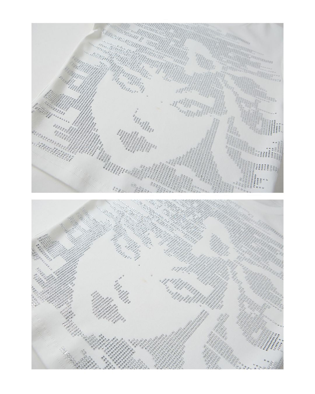 Rhinestone Girl Face T-shirt　TP038