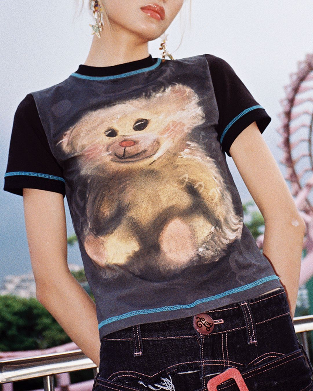 Bear Print Short Sleeve T-shirt　TP033