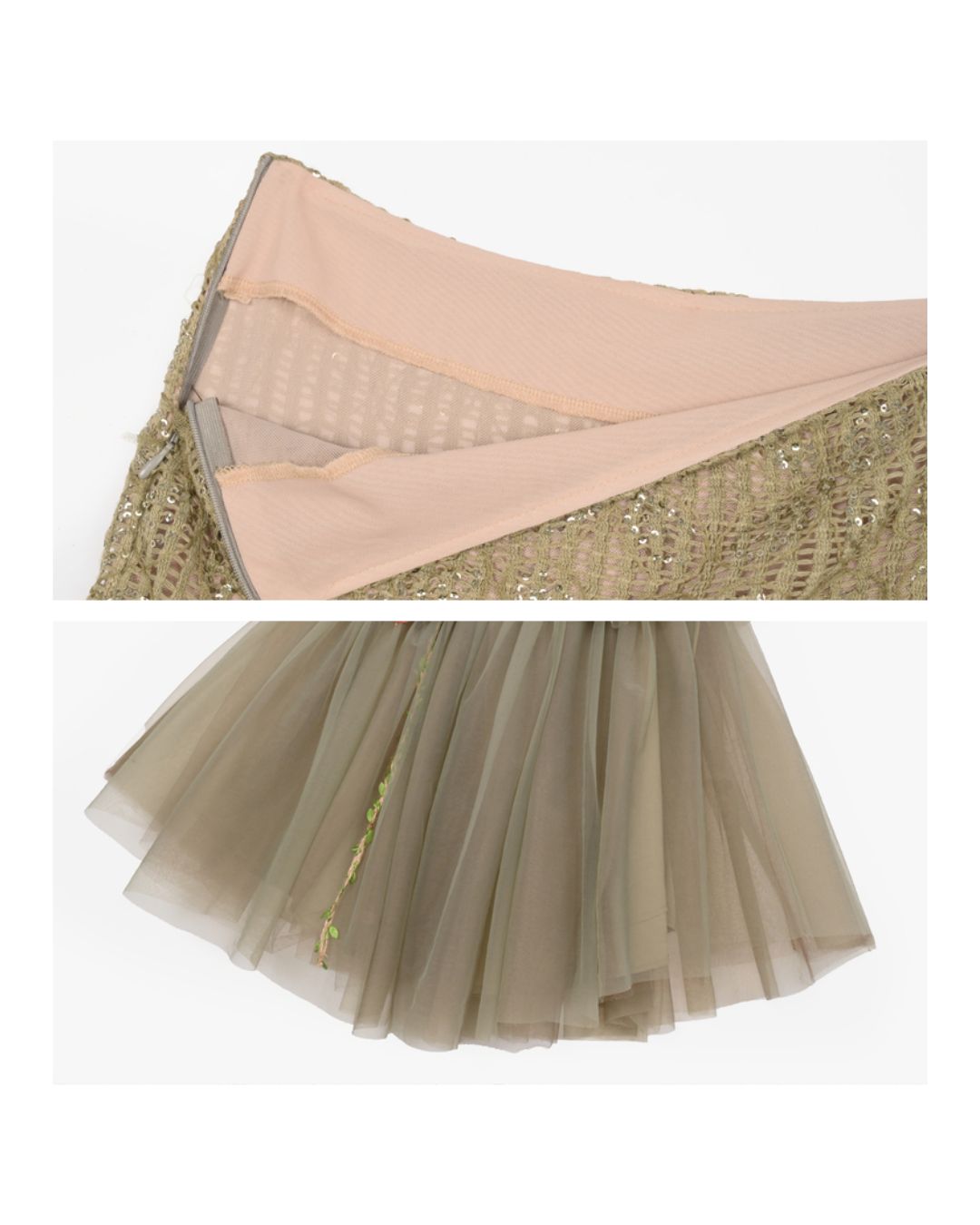 Flower Decoration Chiffon Mermaid Skirt　BT025