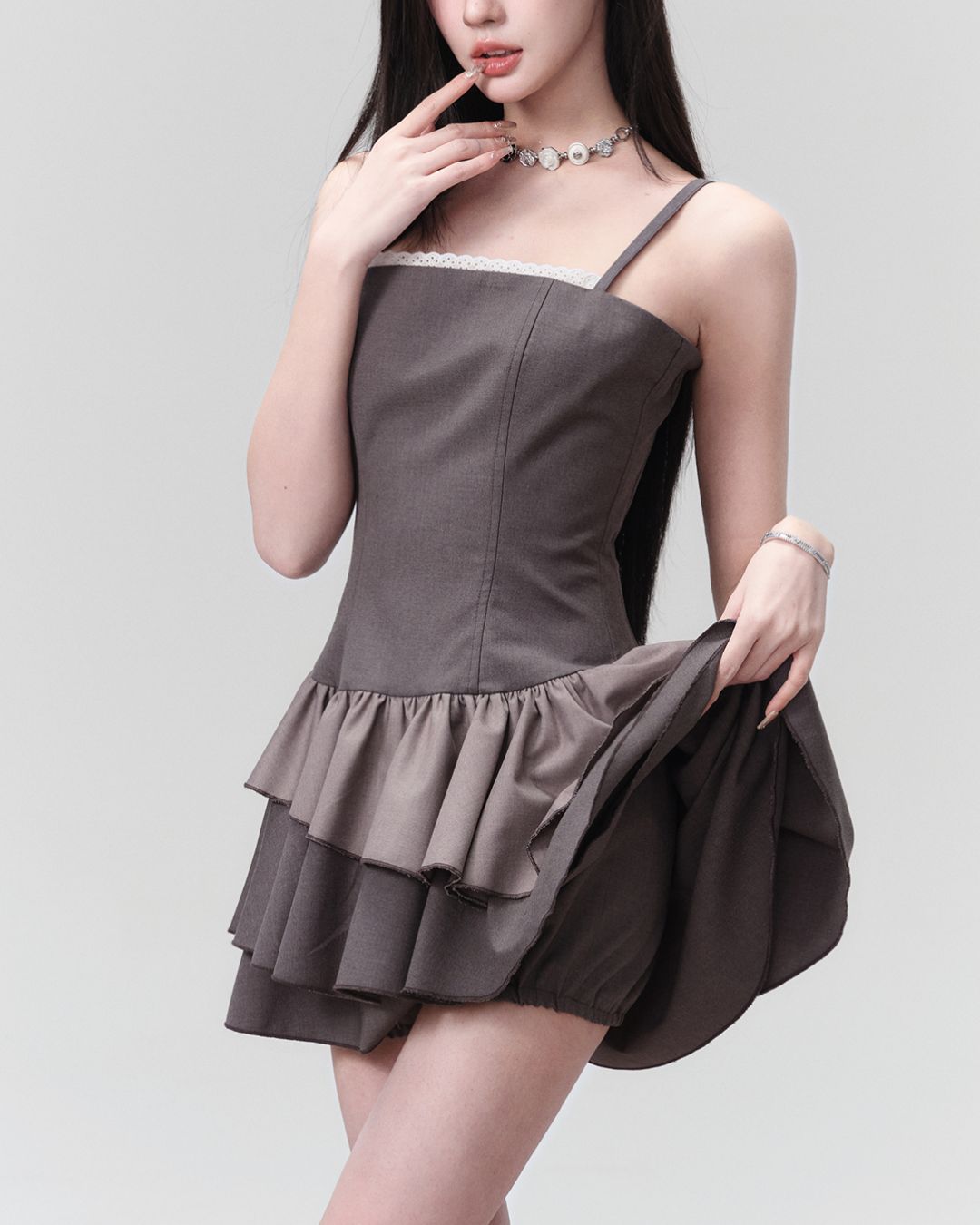 Tiered Frill Mini Dress　DR020
