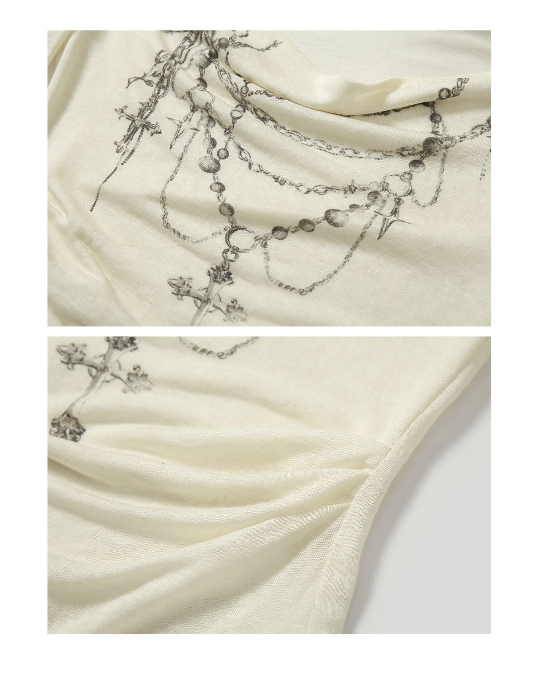 Necklace Print Lace Hooded Dress　DR037