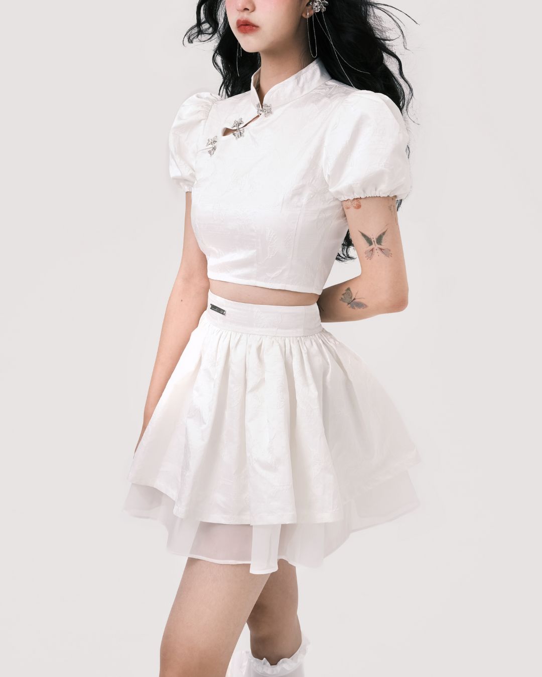 Chinese Butterfly Flare Mini Skirt　BT017