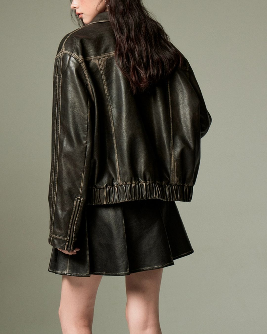 Bowknot Retro Color-Painted Leather Jacket OT001 – EKATE sanctum