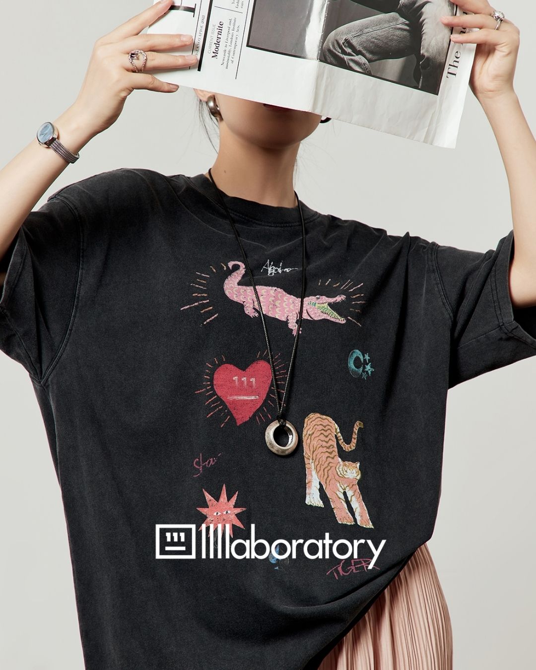 Multi-print Oversized T-shirt　TP057