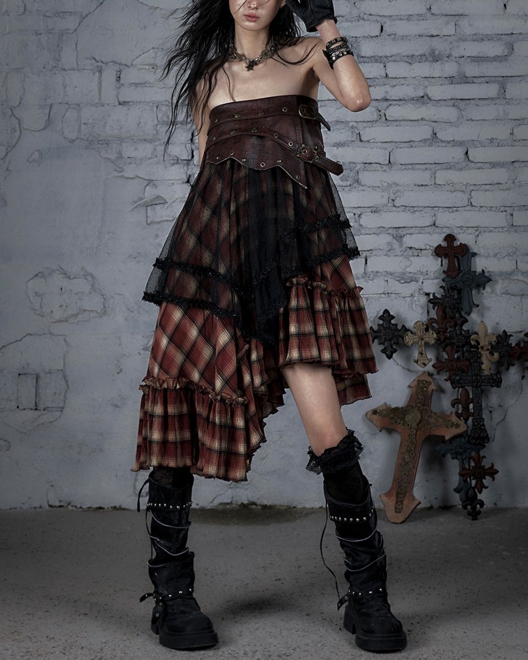 2-way Bare Top Asymmetrical Skirt　BT029