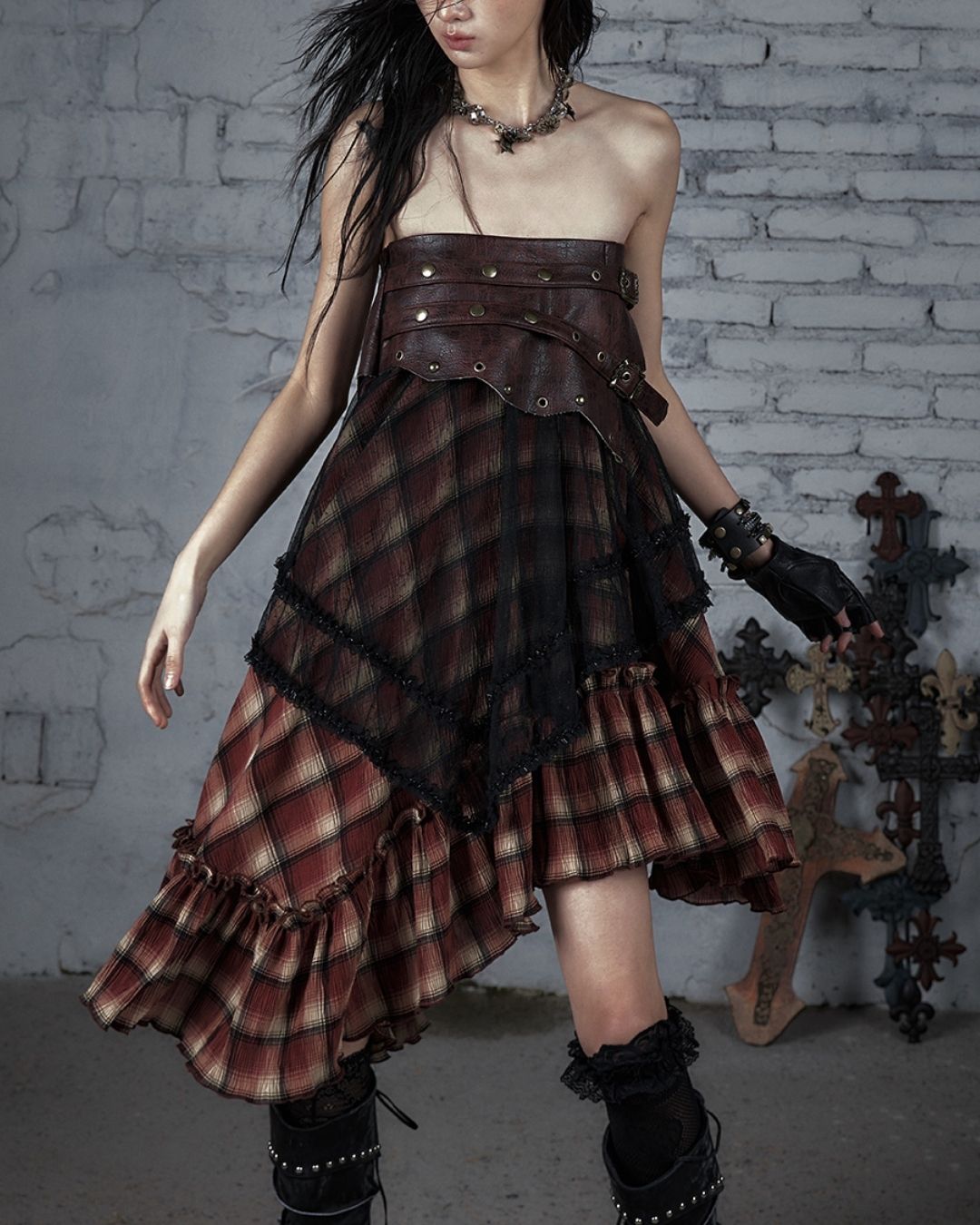 2-way Bare Top Asymmetrical Skirt　BT029