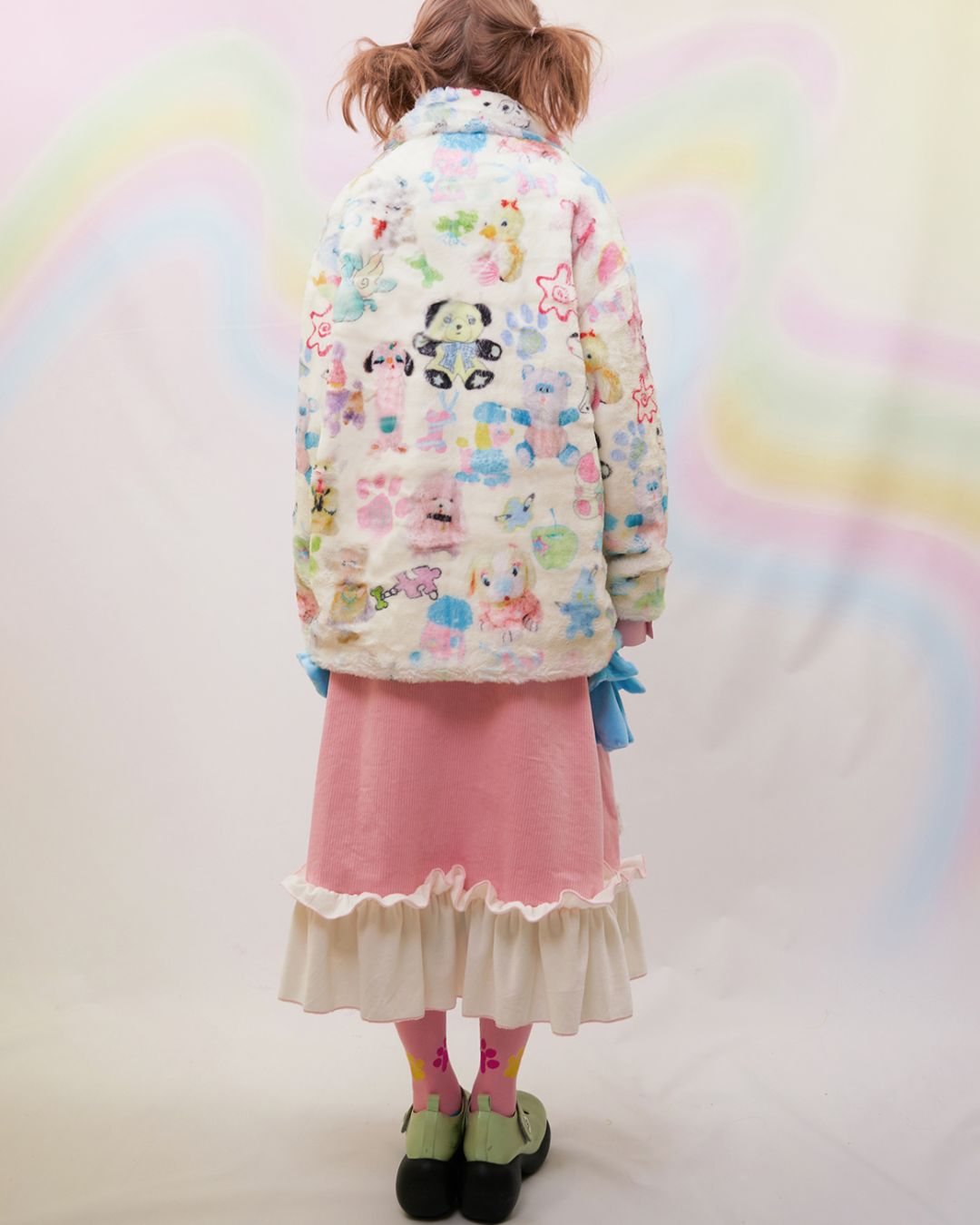 Printed Furry Jacket　OT005