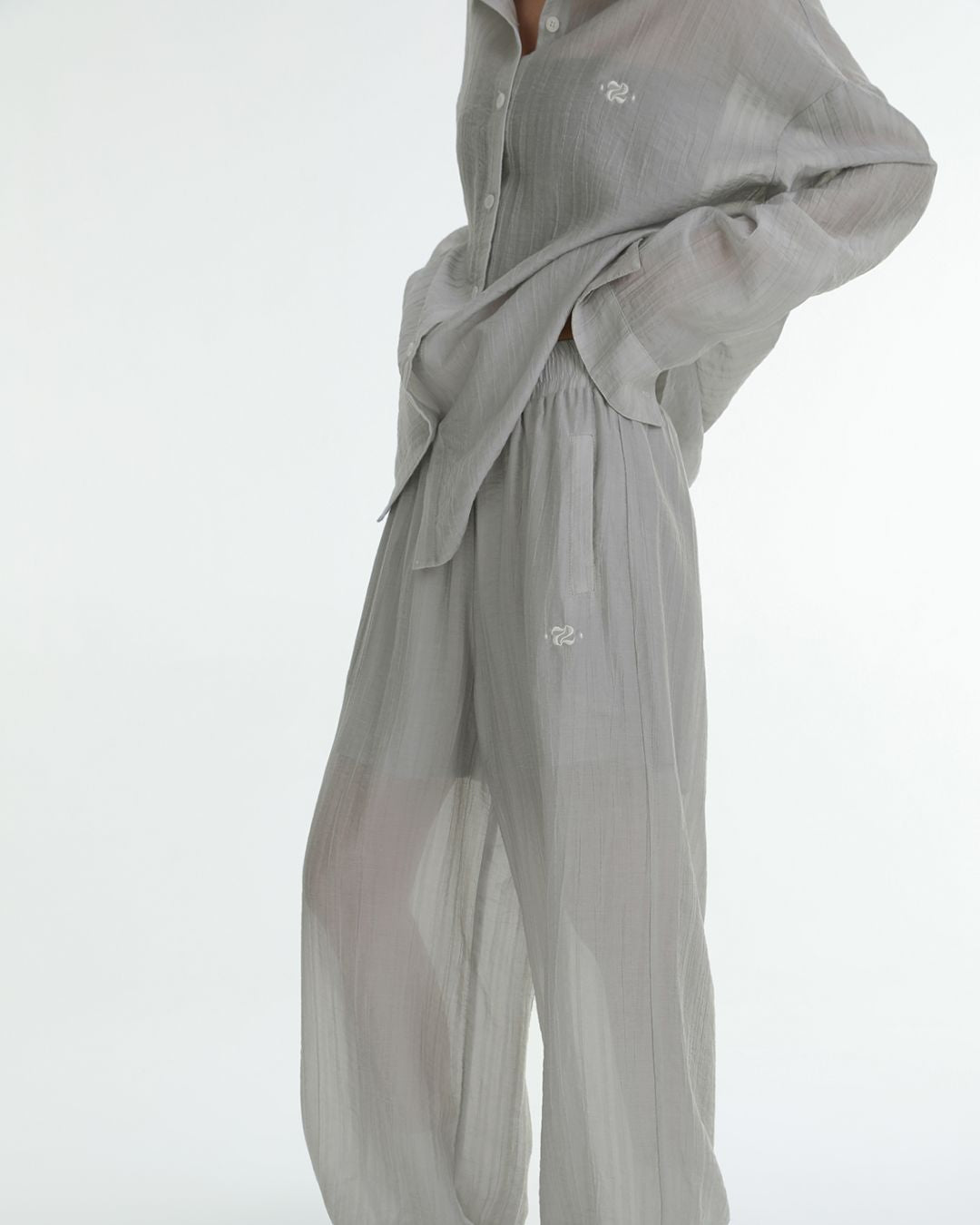 Sheer Long Sleeve Set-up Shirt　TP054