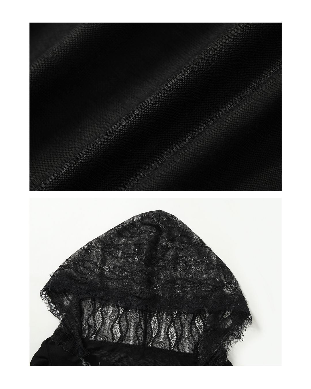 Necklace Print Lace Hooded Dress　DR037