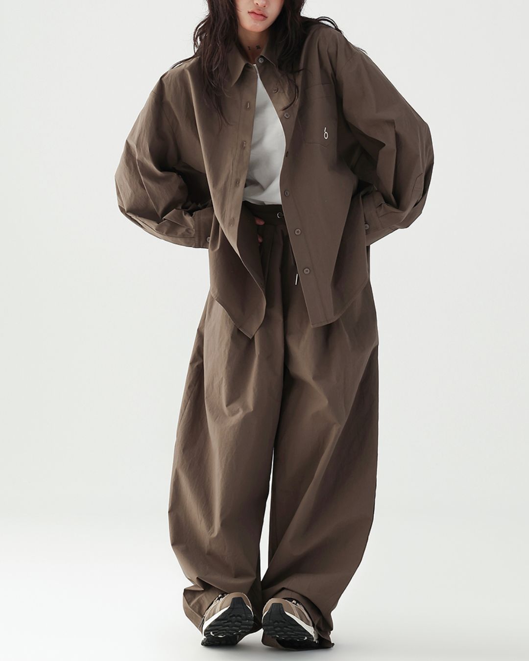 Cotton Set-up Wide Pants　BT037