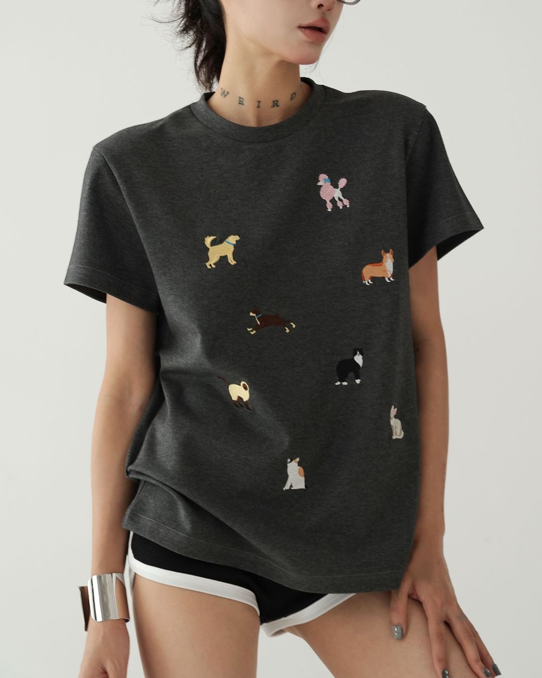 Puppy Embroidered T-shirt　TP056