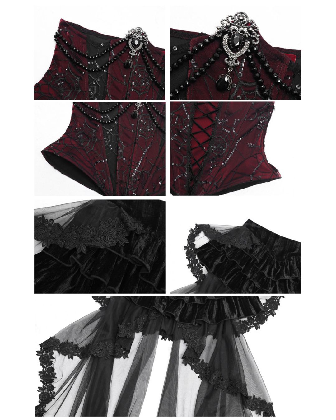 Gothic Velvet Corset ＆ Decoration Camisole & Lace Velvet Skirt　DR009