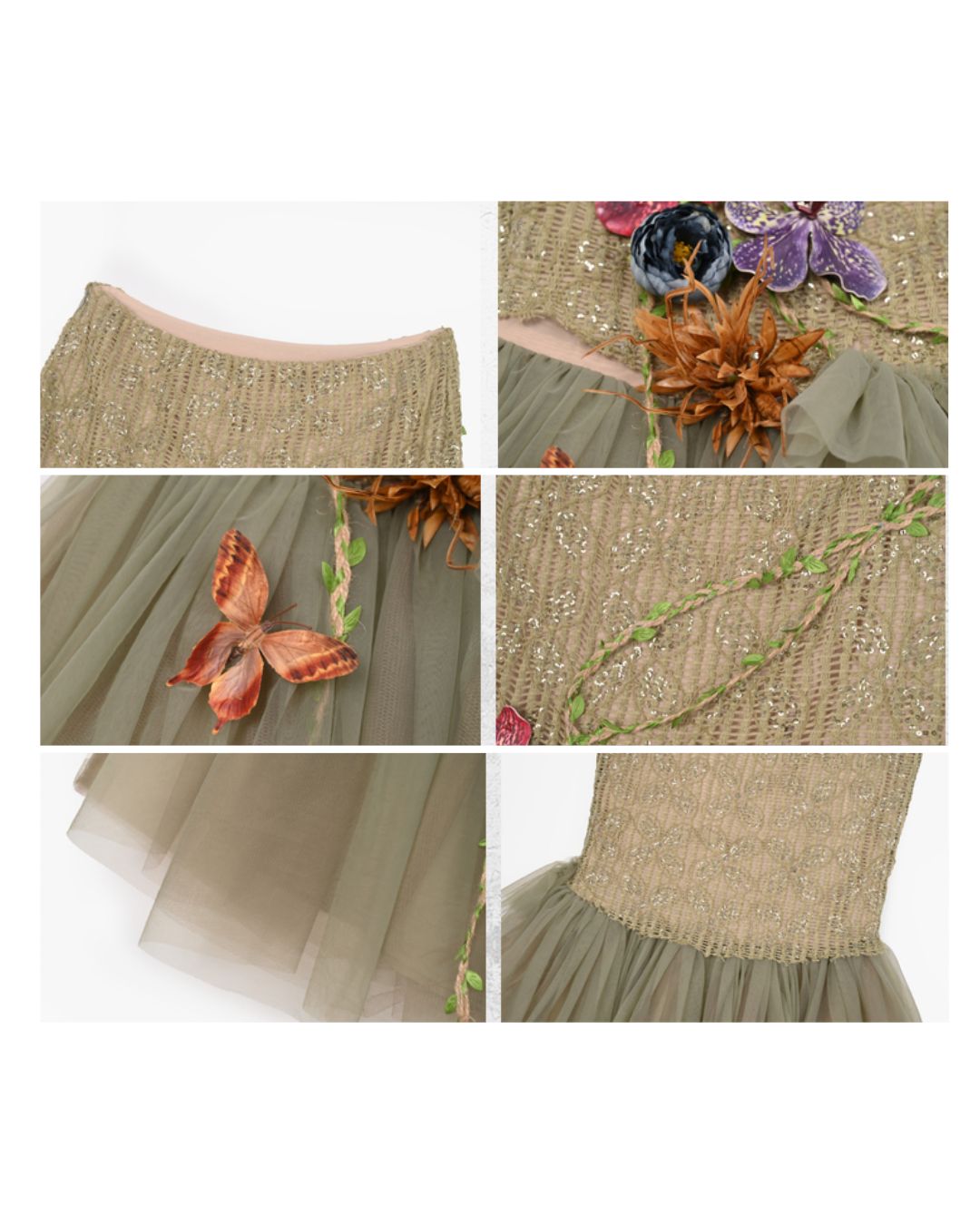 Flower Decoration Chiffon Mermaid Skirt　BT025